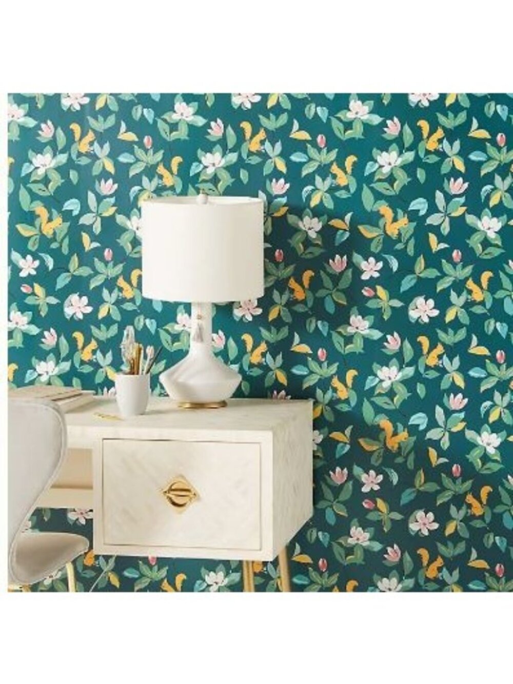 Anthropologie Wallpaper Paule Marrot Prepasted Squirre 49.5 Sq Ft Old World Retr